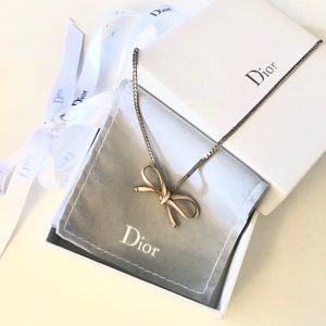 Christian Dior Pink Bow Adjustable Choker Necklace